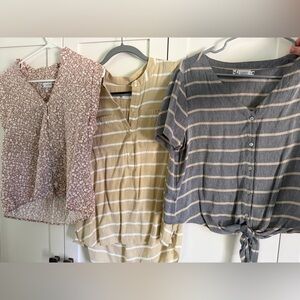 Care designs blouse tops bundle of 3! Neutrals